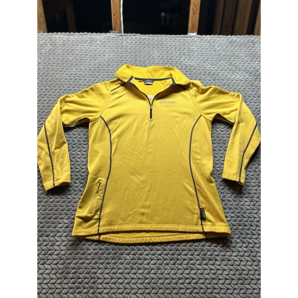 Cloudveil Mens XL Polartec Power Stretch 1/4 Zip Fleece Pullover Yellow Outdoor